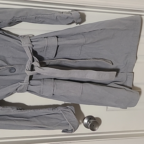 Express corduroy light blue trench coat - Picture 2 of 4